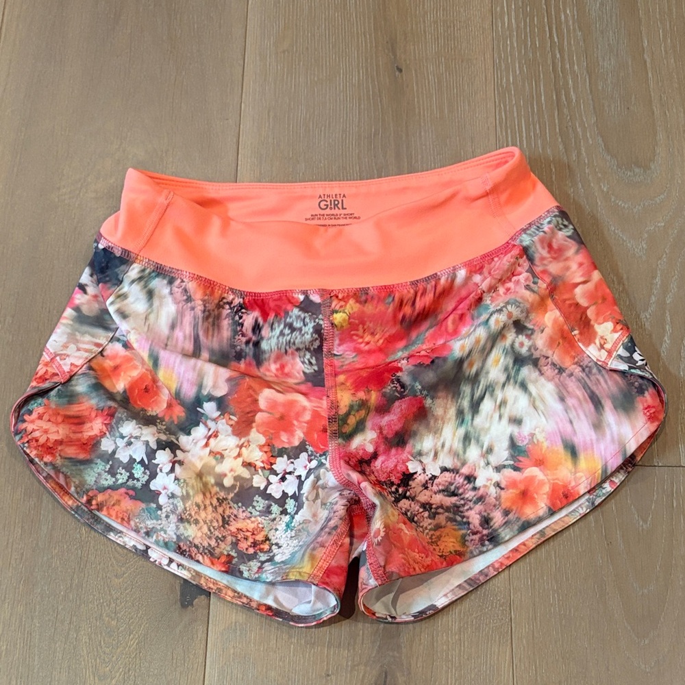 Athleta Girl Size 7 Vibrant Floral Athletic Shorts - Multicolor.